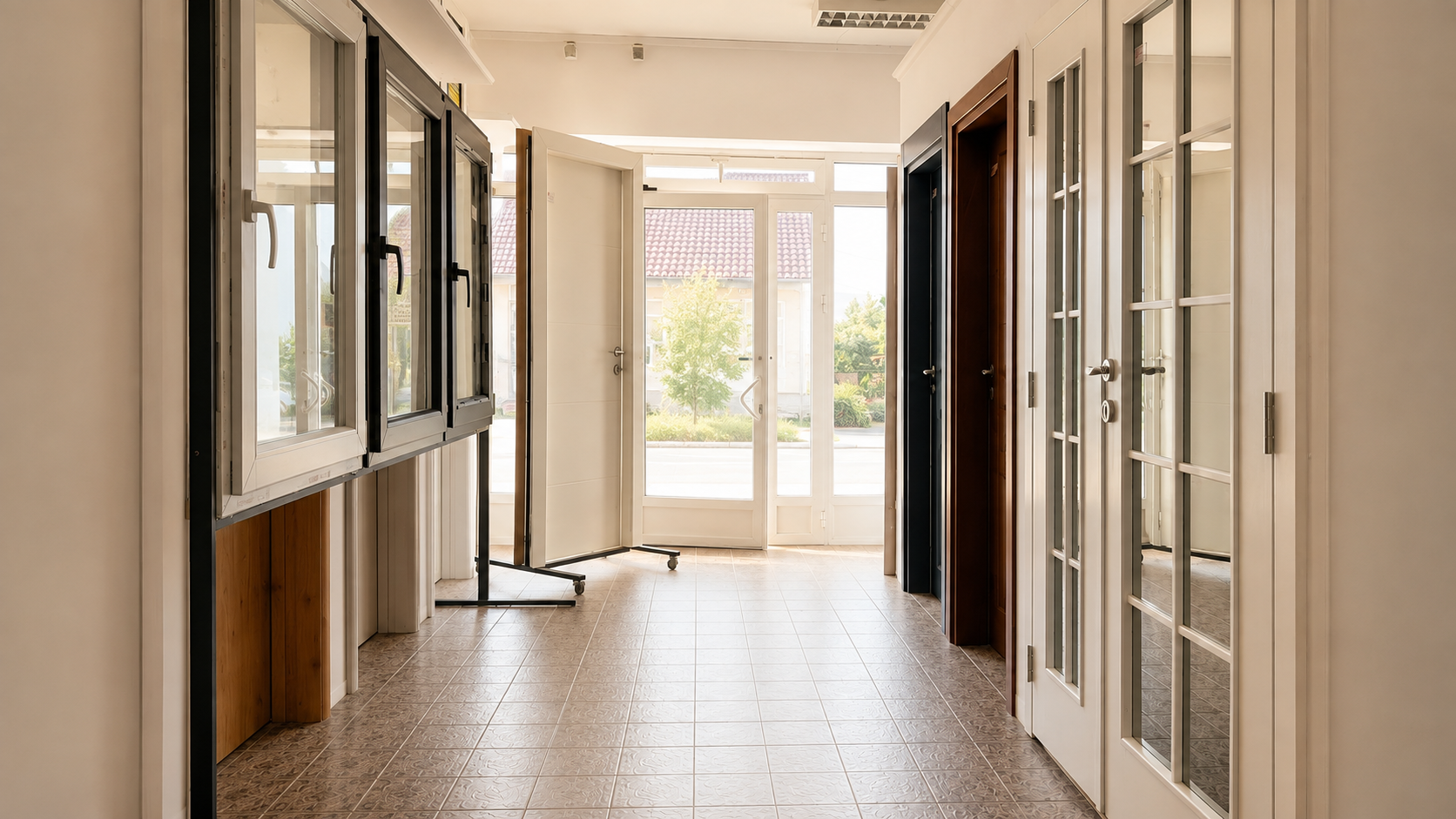 Izloženi modeli vrata i prozora u salonu Drvo Stil 027